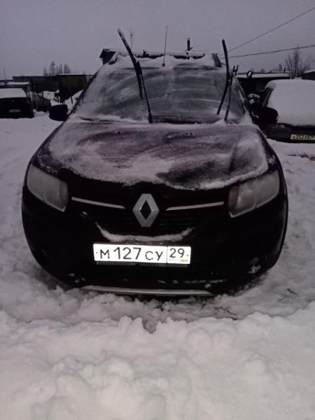 Транспортное средство Renault Sandero, 2016 года выпуска, цвет кузова – черный, VIN X7L5SRAT655031300, государственный номер М127СУ29, номер кузова (прицепа) X7L5SRAT655031300.