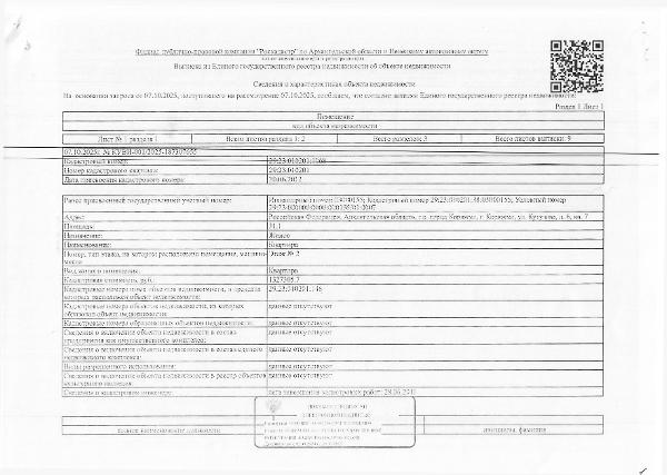1/3 доля в праве общей долевой собственности на жилое помещение (квартиру) общей площадью 31,1 кв.м, кадастровый номер 29:23:010201:1068. Мстонахождение: Архангельская обл., г. Коряжма, ул. Кутузова, д. 6, кв. 7