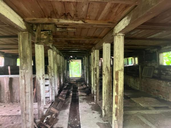 Нежилое здание (свинарник) площадью 151,3 кв. м, кадастровый номер 27:06:0020910:175, местонахождение: Хабаровский край, Вяземский р-н, юго-западнее 1500 м от горы Известковая.