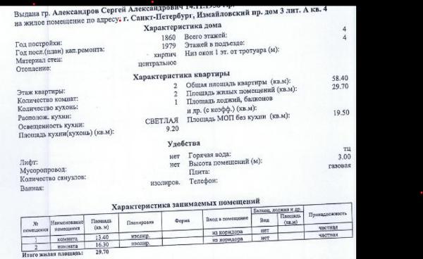 квартира общ. пл. 65,3 кв.м. кадастровый № 78:13:0007425:4777