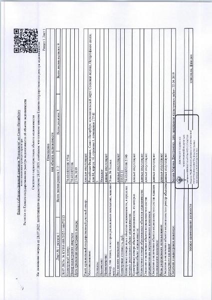 Нежилое помещение № 177-Н, расположенные по адресу: Санкт-Петербург, Сосновая Поляна, Петергофское шоссе, д. 84, корп. 19, стр. 1общ. пл. 3  кв.м.  кад № 78:40:0850106:3704