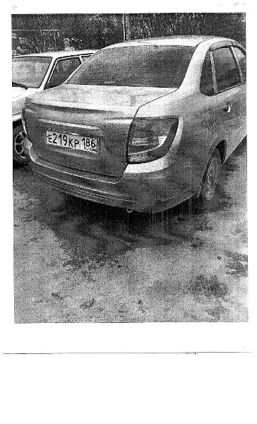 Транспортное средство, легковой автомобиль Lada Granta, 2021 г.в., г/н Е219КР186, VIN: ХТА219040МО7959, цвет серый, рег. № 25-520;