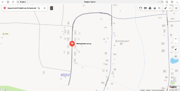 Земельный участок площадью 3 876 кв. м, категория земель – земли населенных пунктов, виды разрешенного использования – для ведения личного подсобного хозяйства, кадастровый номер 18:04:148002:417, местонахождение: Удмуртская Республика, Воткинский р-н, д. Кудрино, ул. Молодежная